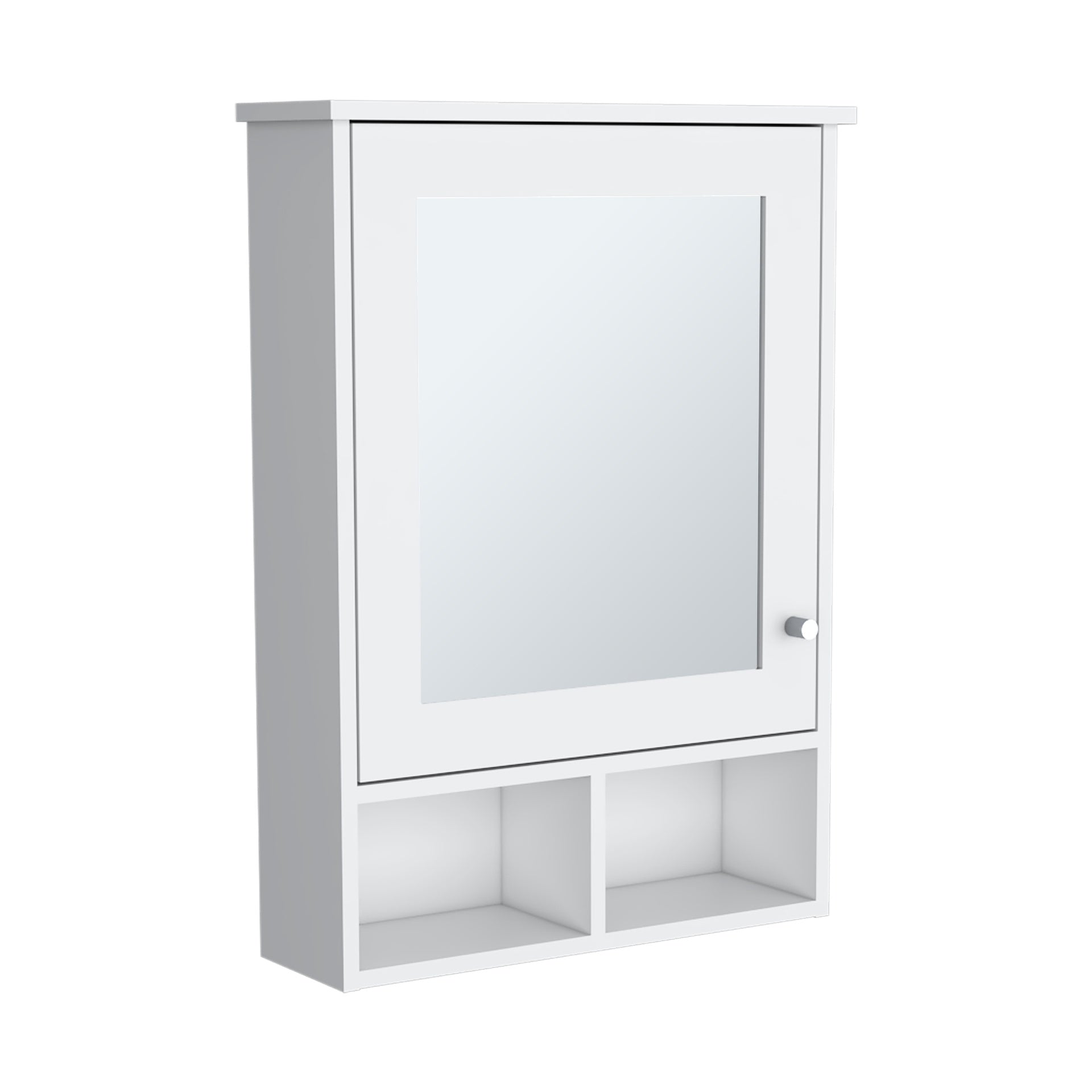Vina Medicine Cabinet with Mirror Door 29" High Cabinet Organizer with Three concealed Shelves and Two Open shelves  for Bathroom, Kitchen, Mudroom
