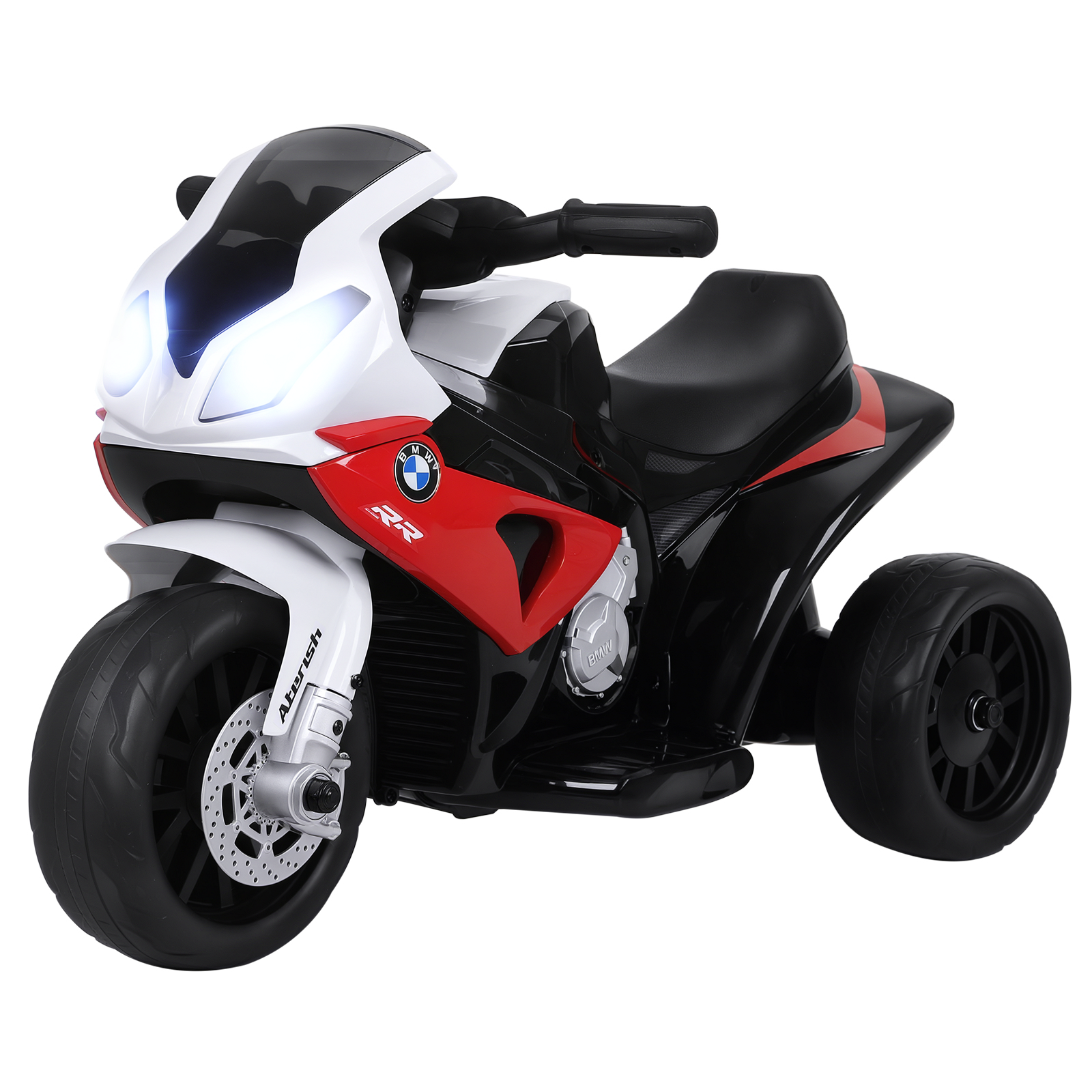 Aosom 6V 3 Wheeled Electric Motorcycle, Kids Motorcycle Licensed BMW with Headlight, Music, Red