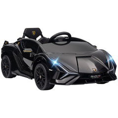 Aosom 12V Lamborghini SIAN Licensed Electric Car for kids with Remote Control, Horn, Music, & Headlights, Black