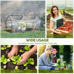 Outsunny 4' x 2' x 2' Portable Mini Greenhouse, Small Green House with PVC Cover, Roll-up Zippered Windows for Indoor, Outdoor Garden, Clear