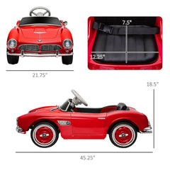 Aosom Licensed BMW 12V Kid Electric Ride On Car with Easy Transport, Red