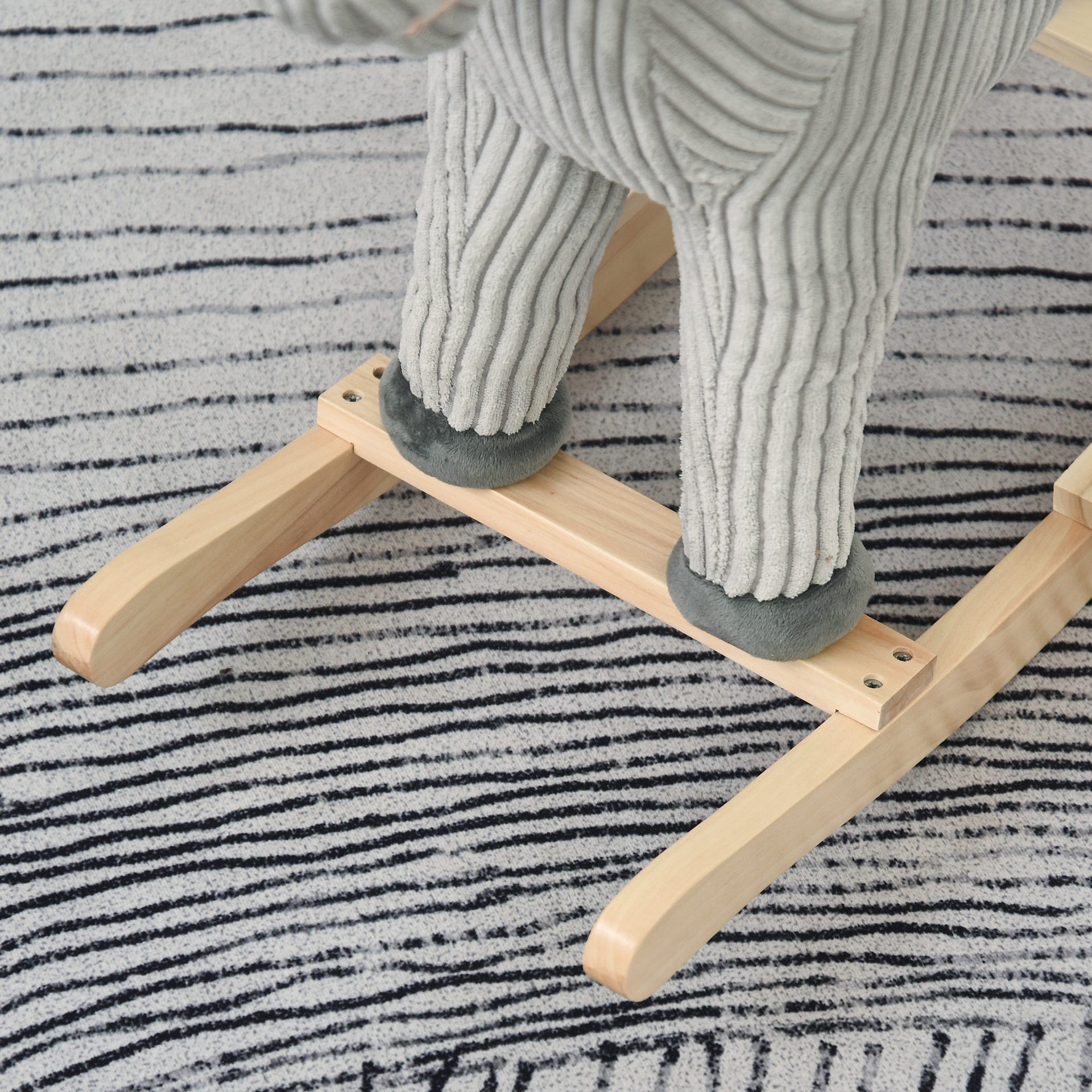 Qaba Kids Rocking Horse Plush Ride on Horse Toddle Rocker for 36-72 Months