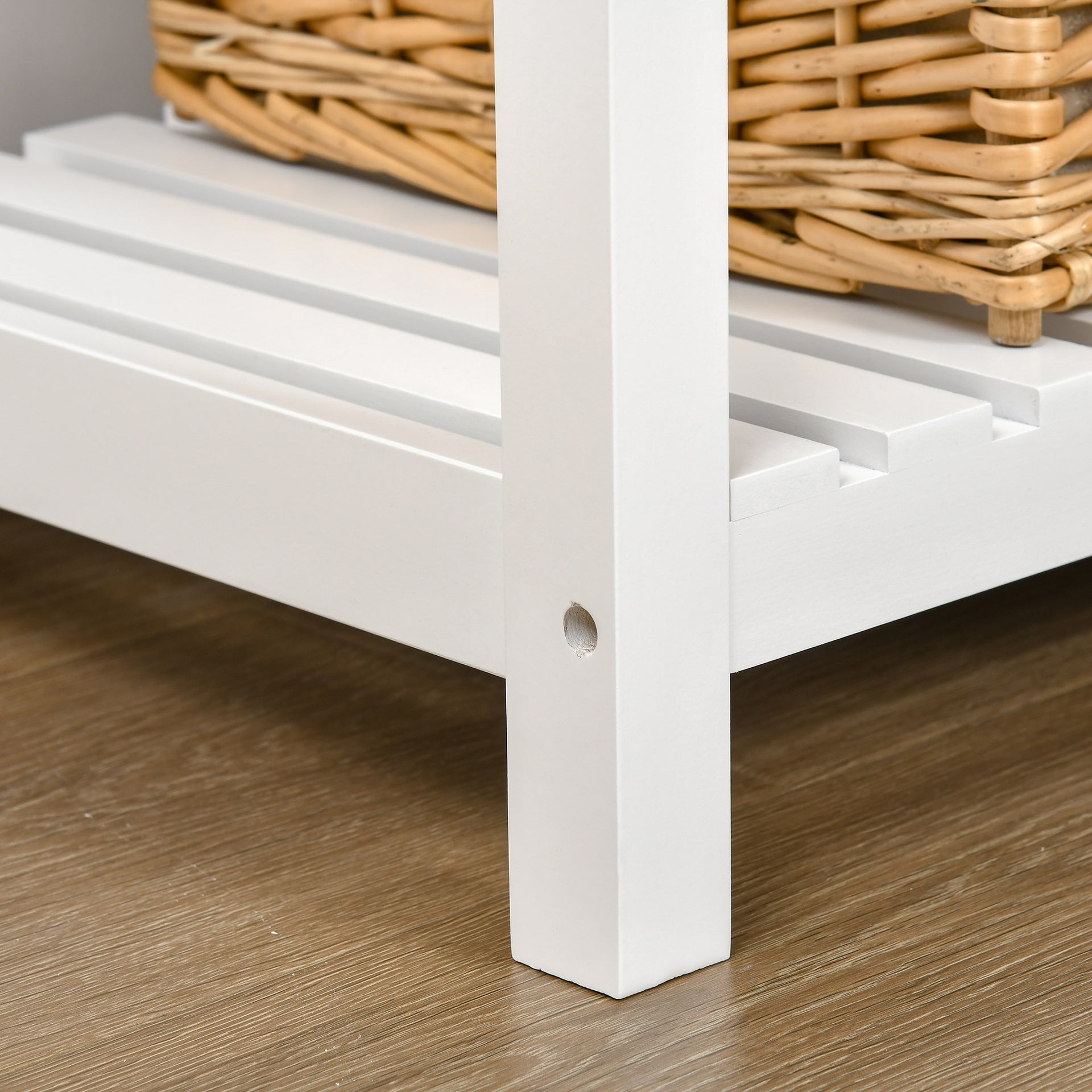 HOMCOM Sideboard Buffet Cabinet with Storage, Modern Coffee Bar Cabinet with 4 Drawers and Slatted Bottom Shelf, Console Table for Kitchen, Living Room, Dining Room, Hallway, White