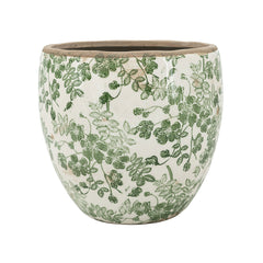 5.1x5.1x4.5" Ceramic Flower Vase with Floral Pattern, 4 Pack