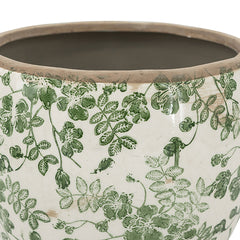 5.1x5.1x4.5" Ceramic Flower Vase with Floral Pattern, 4 Pack