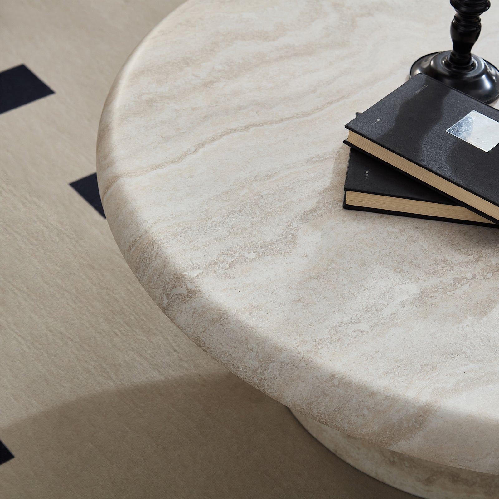 Modern Round Coffee Table, Perfect for Living Room Decor,No Assembly