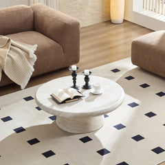 Modern Round Coffee Table, Perfect for Living Room Decor,No Assembly