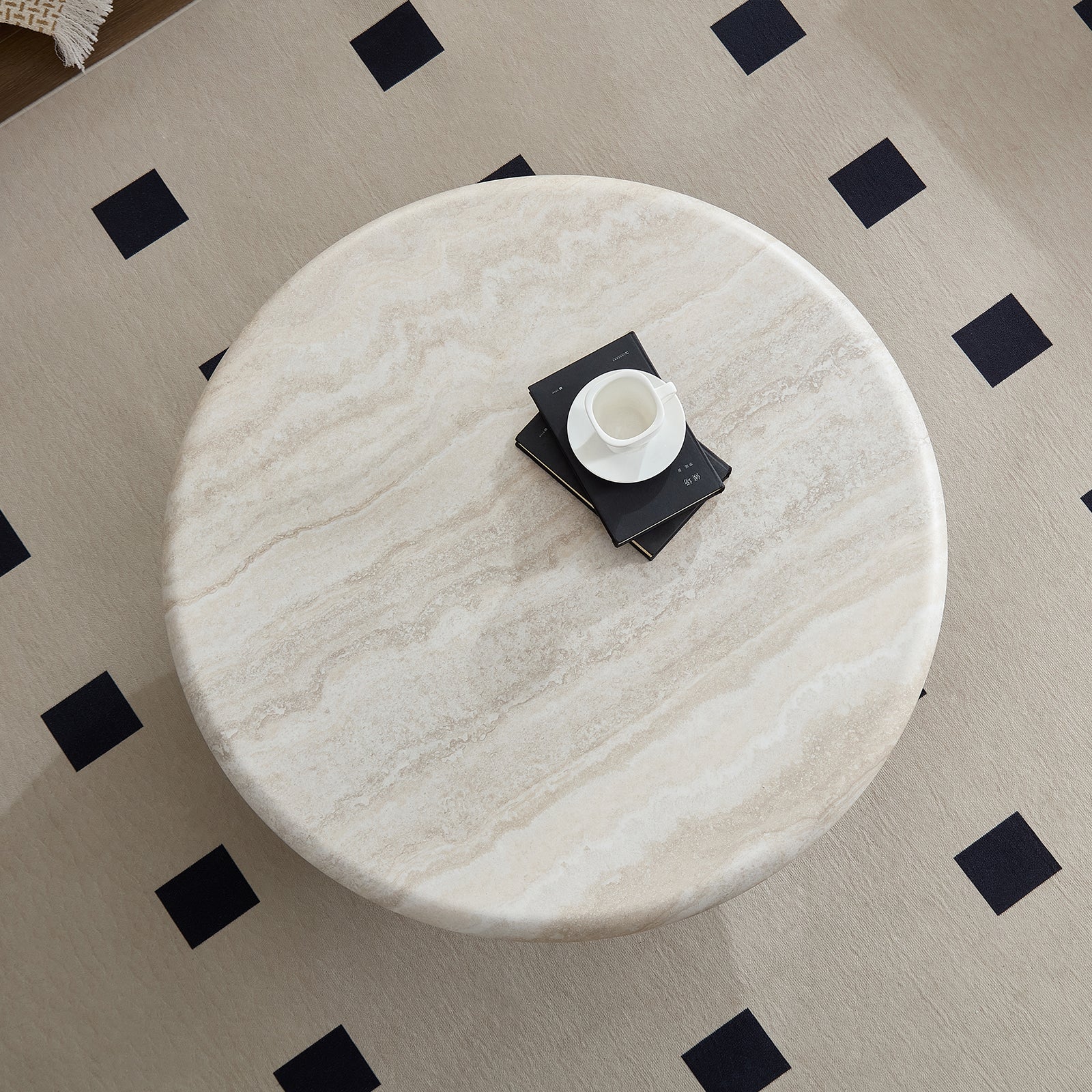 Modern Round Coffee Table, Perfect for Living Room Decor,No Assembly