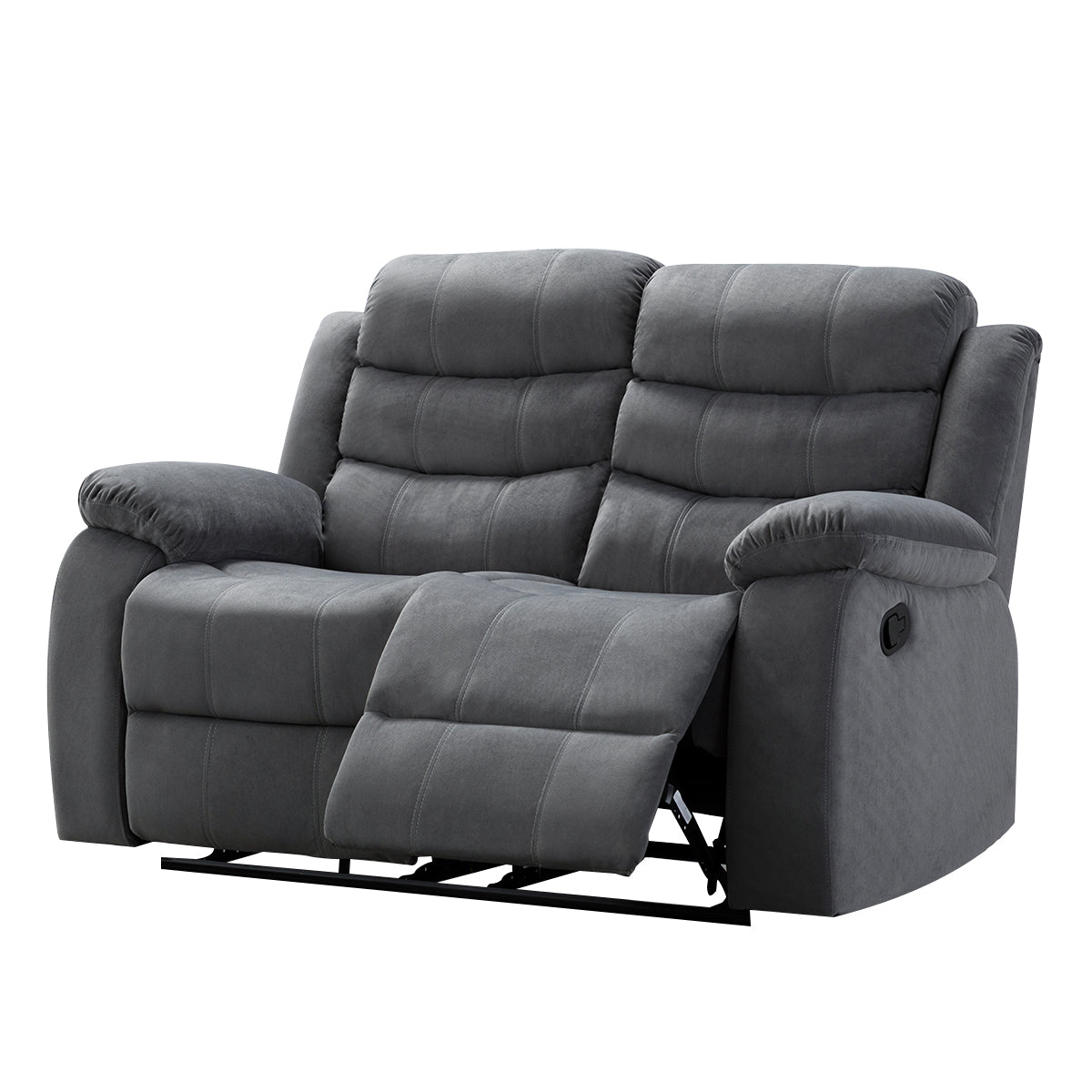 2-Speed Lumbar Massage Recliner Loveseat - Relaxation, TV Watching & Napping, for Living Room/Family Room, Polyester Fabric with Solid Wood Frame & Steel Rail System, Easy-Clean Polyester Upholstery