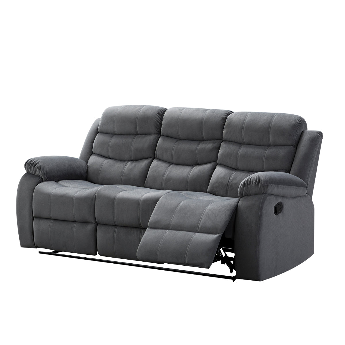 Lumbar Massage Recliner Sofa - Relaxation, TV Watching & Napping, for Living Room/Family Room, Polyester Fabric with Solid Wood Frame & Steel Rail System