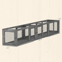 PawHut Wooden 98" Cat Tunnel for Outdoor with Combinable Design, 8 Doors, Dark Gray