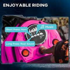 Aosom 24V 350W Electric Dirt Bike Up to 15 MPH w/ Twist Grip Throttle, Pink