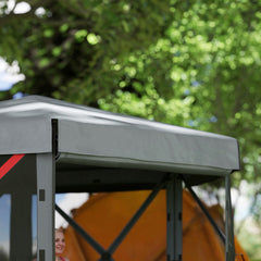 Outsunny 12' x 12' Hexagonal Pop Up Gazebo Canopy Tent with 5 Sidewalls, Outdoor Canopy Shelter with Carry Bag, Dark Gray