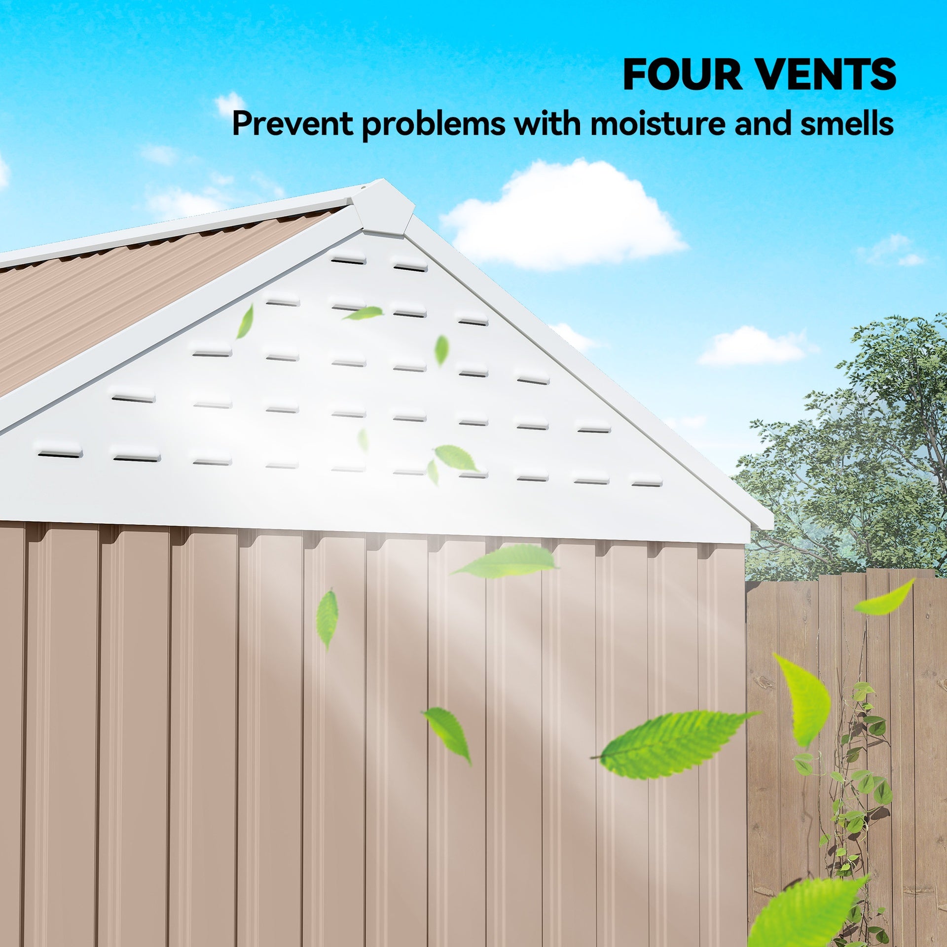 Outsunny 8' x 6' Metal Garden Storage Shed, Extra Large Outdoor Tool Storage House w/ Doors, Window and Air Vents, Brown