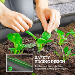 Outsunny 4.9' x 2' x 1' Galvanized Raised Garden Bed Kit, Metal Planter Box with Safety Edging, Dark Gray