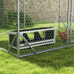 PawHut Wood Nesting Boxes Chicken Coop Accessories for Up to 3 Chickens, with Asphalt Roof, Gray
