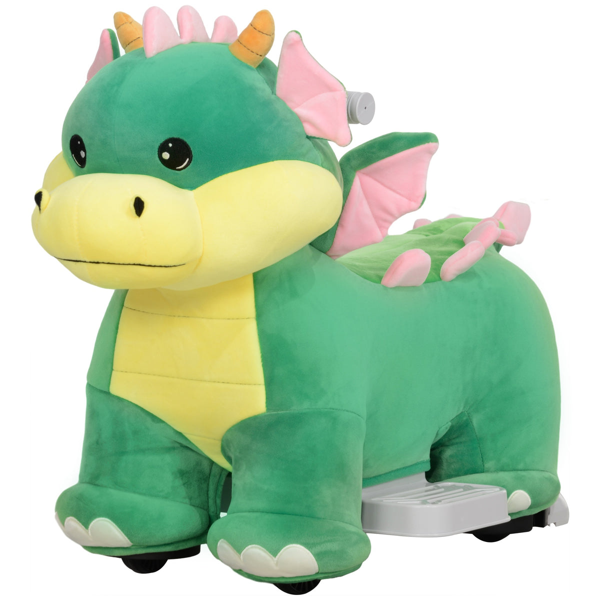 Qaba Battery Powered Ride on Toy, 6V Ride on Horse with Music Forward, PU Wheels, for 18-36 Months, Green