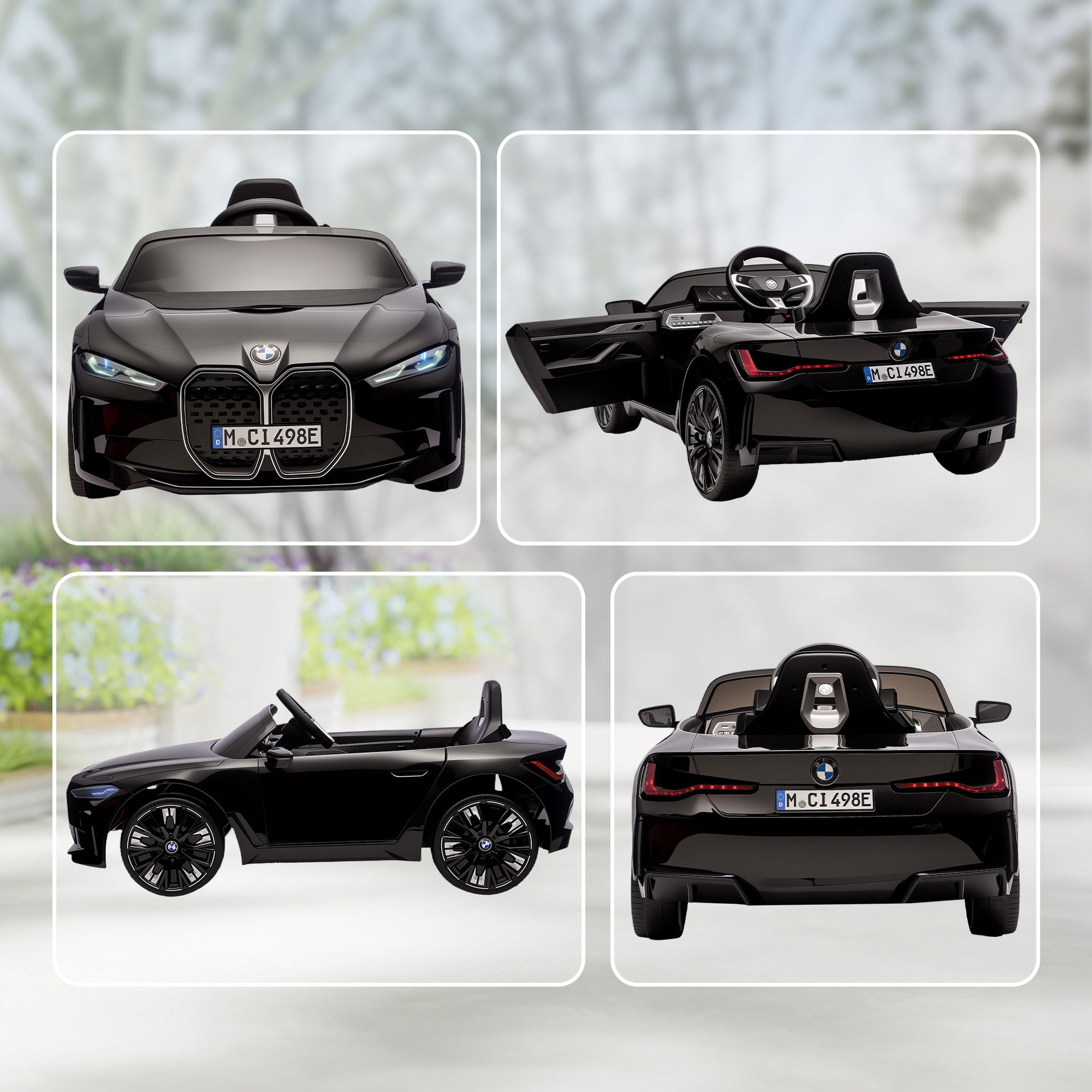 Aosom 12V Electric Car for Kids with 2.4G Remote Control, Suspension, Black