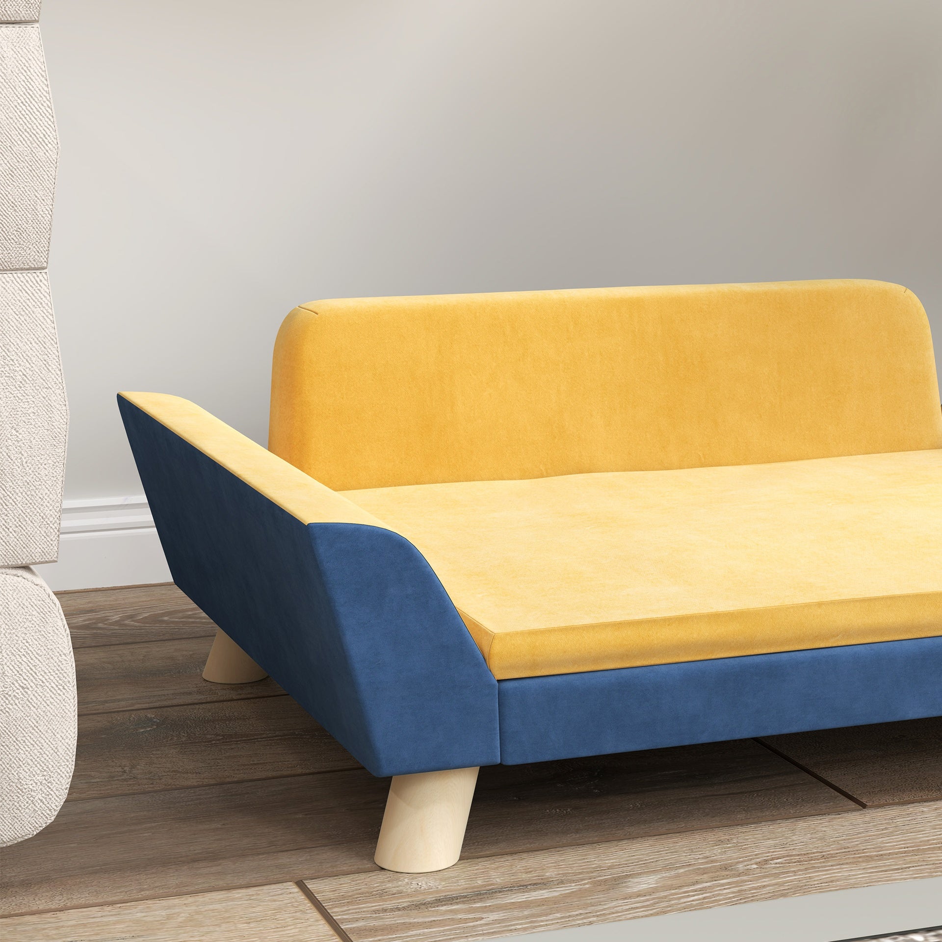 PawHut Dog Sofa Bed for Small Dogs with Soft Cushion, Washable Cover & Non-Slip Foot Pads, Orange