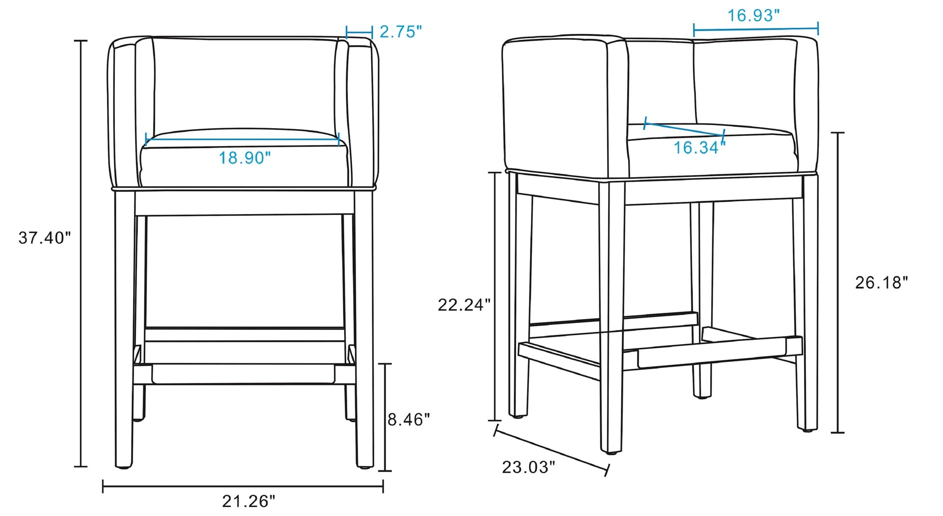 Counter Stool in Ivory