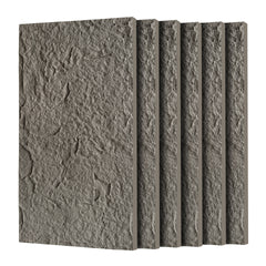 3D Faux Stone Wall Panels, 6 PCS PU Wainscoting Panel for Interior Wall Decor, Flame-resistant & Lightweight & Waterproof, for TV Wall, Office, Living Room,  47.24" × 23.62"(Stone skin)(Charcoal Grey)