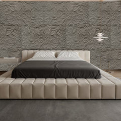 3D Faux Stone Wall Panels, 6 PCS PU Wainscoting Panel for Interior Wall Decor, Flame-resistant & Lightweight & Waterproof, for TV Wall, Office, Living Room,  47.24" × 23.62"(Stone skin)(Charcoal Grey)