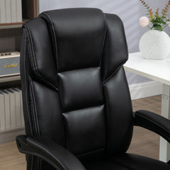 Vinsetto 6 Point Vibration Massage Office Chair with Heat, PU Leather Computer Chair with Adjustable Height Reclining Back, Black