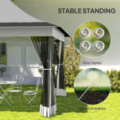 Outsunny 12 x 12 ft. Canopy Tent with Mesh Netting, UPF50+ Pop Up Tent with Carry Bag for Garden, Patio, Light Gray