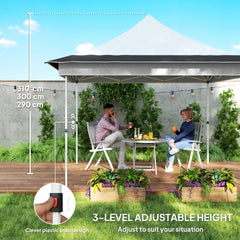 Outsunny 12 x 12 ft. Canopy Tent with Mesh Netting, UPF50+ Pop Up Tent with Carry Bag for Garden, Patio, Light Gray