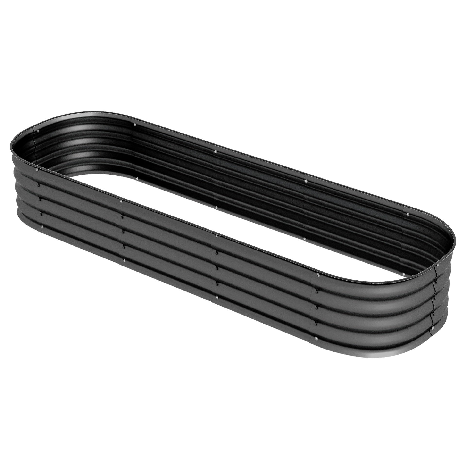 Outsunny 6.4' x 2' x 1' Galvanized Raised Garden Bed Kit, Metal Planter Box with Safety Edging, Dark Gray