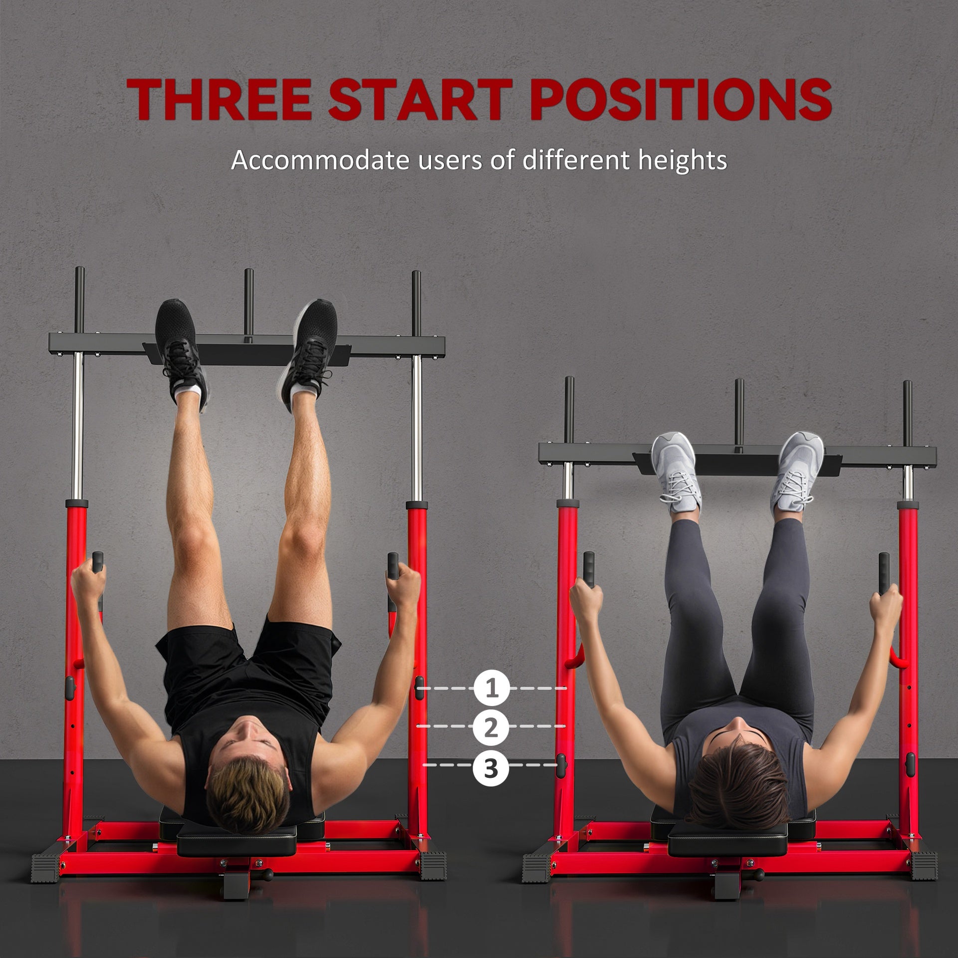 Soozier Vertical Leg Press Machine with Adjustable Leg, Back, and Head Positions, 1" Standard Plate Compatible, Red