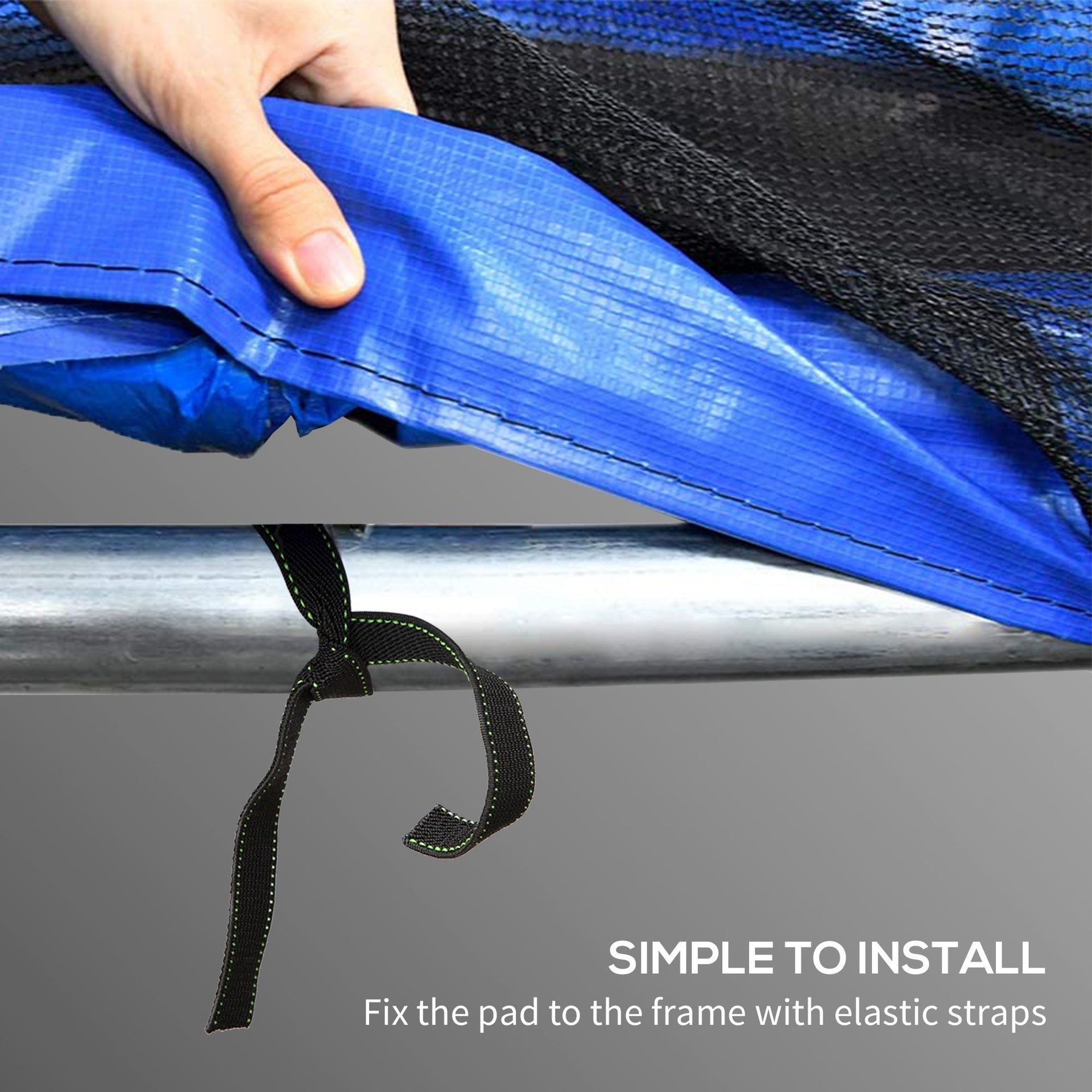Soozier 12FT Trampoline Spring Cover, Safety Trampoline Pad Replacement, Waterproof and Tear Resistant, All Weather Trampoline Accessories, Blue