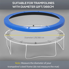 Soozier 12FT Trampoline Spring Cover, Safety Trampoline Pad Replacement, Waterproof and Tear Resistant, All Weather Trampoline Accessories, Blue