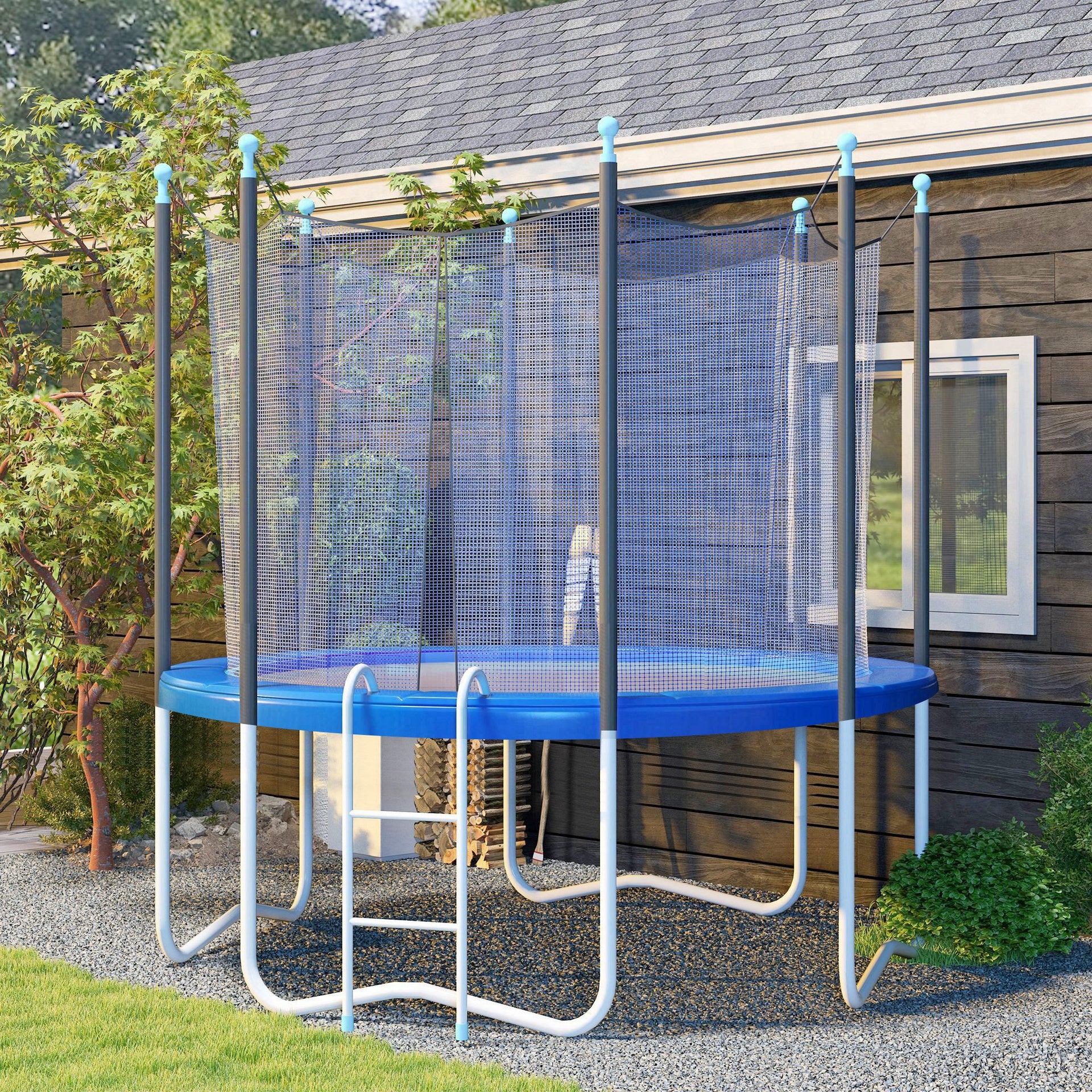 Soozier 12FT Trampoline Spring Cover, Safety Trampoline Pad Replacement, Waterproof and Tear Resistant, All Weather Trampoline Accessories, Blue