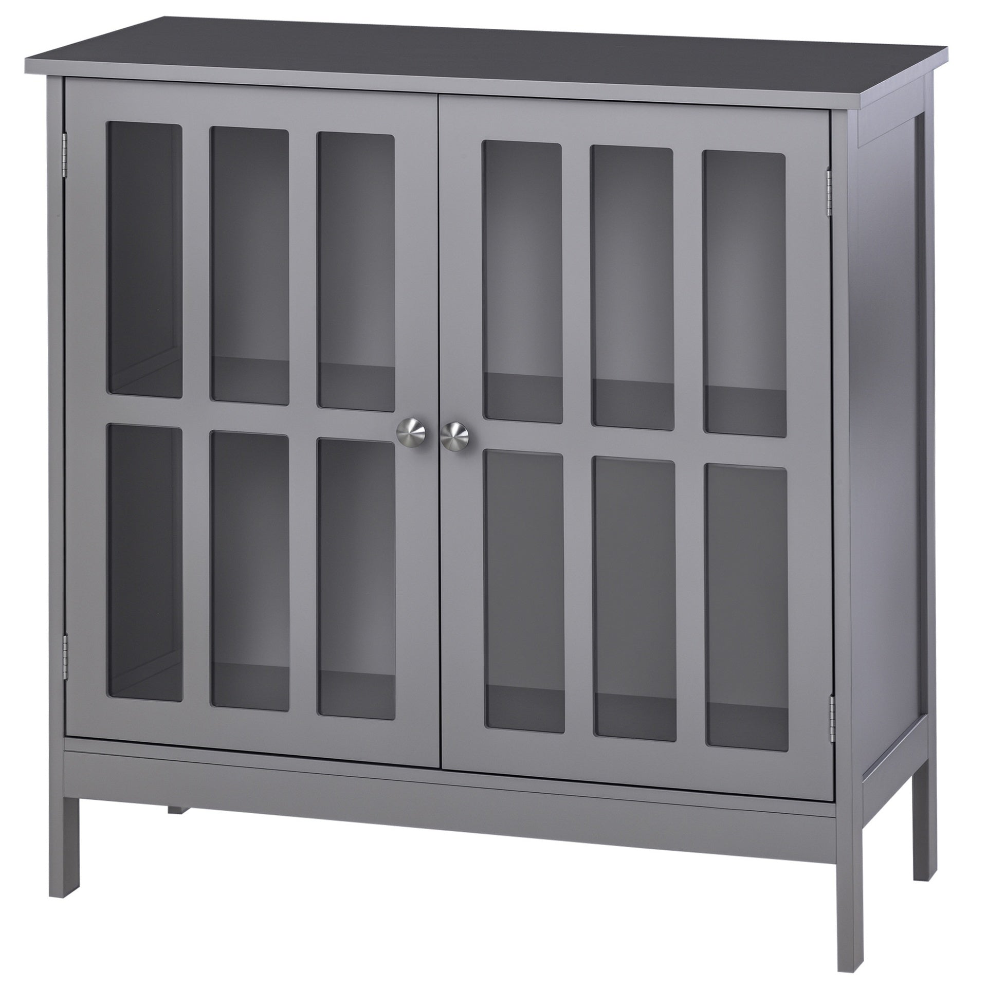 kleankin Contemporary Storage Cabinet, Cupboard Buffet Credenza with 2 Doors for Kitchen, Hallway, Living Room, Gray