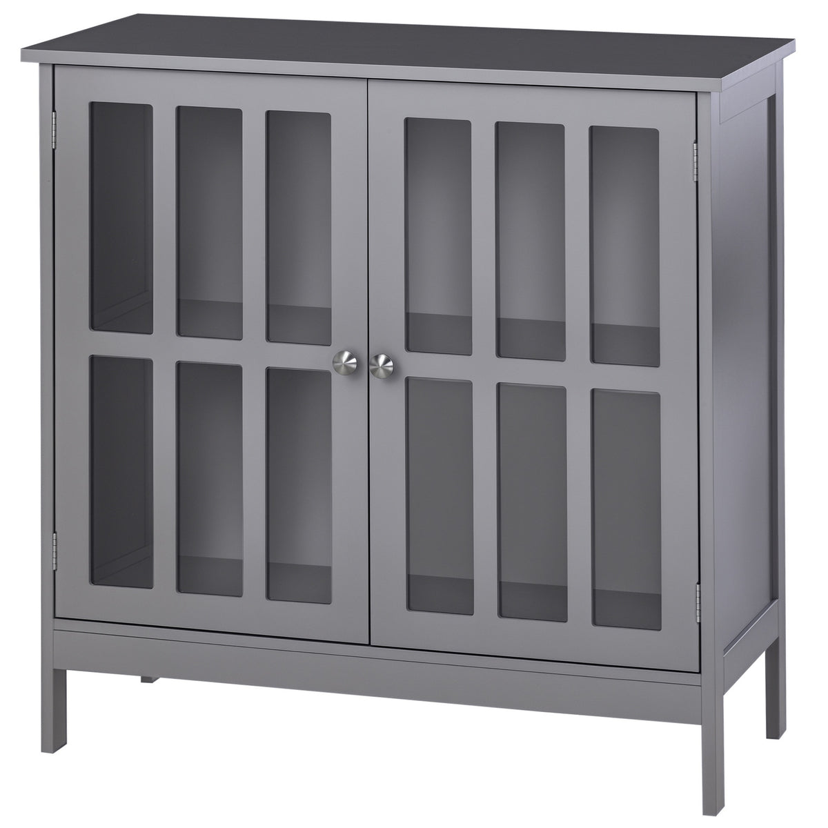 kleankin Contemporary Storage Cabinet, Cupboard Buffet Credenza with 2 Doors for Kitchen, Hallway, Living Room, Gray