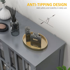 kleankin Contemporary Storage Cabinet, Cupboard Buffet Credenza with 2 Doors for Kitchen, Hallway, Living Room, Gray