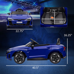 Aosom 12V Licensed Audi RS E-tron GT Kids Ride on Car with Remote Control, Suspension, Horn, Music, Lights, Dark Blue