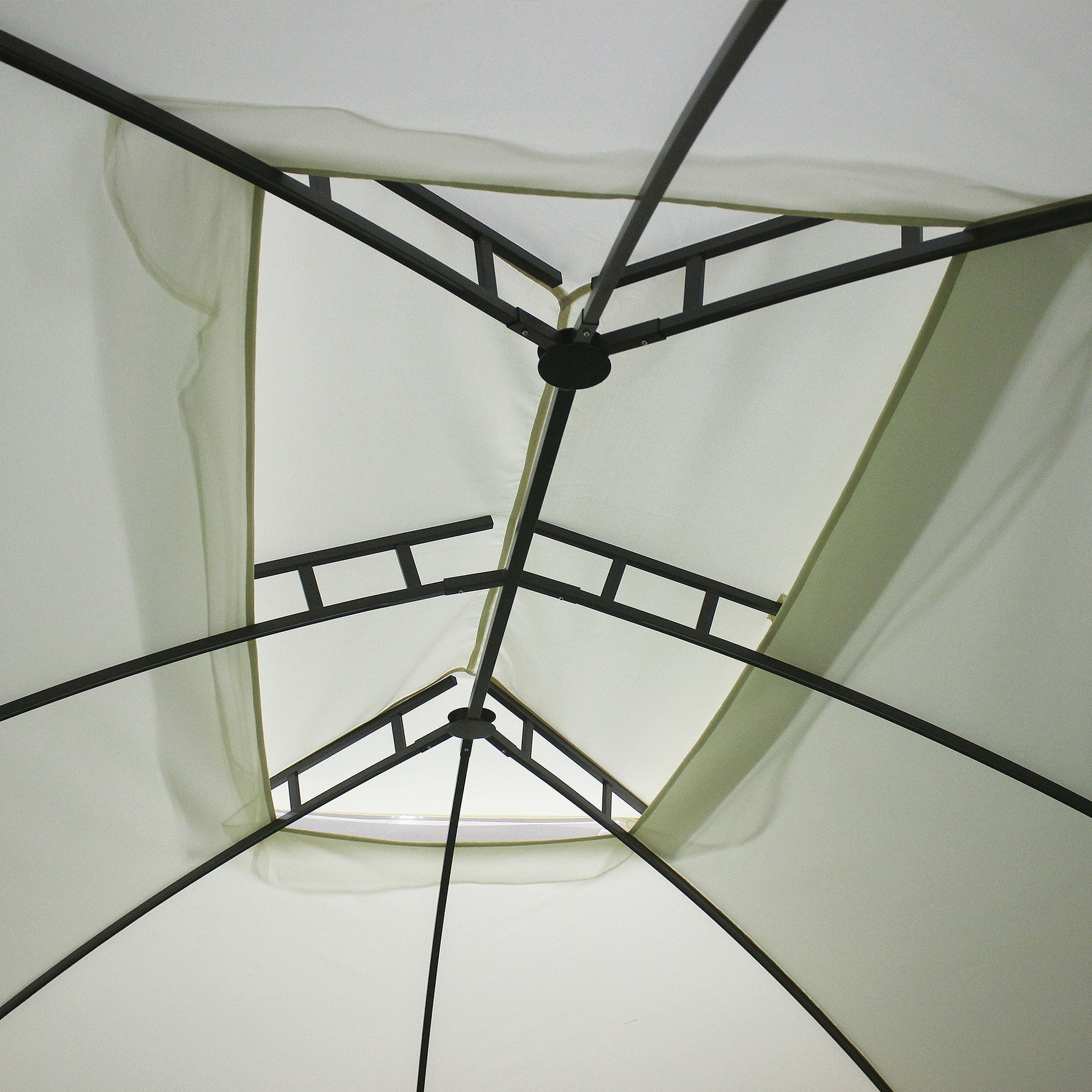 Outsunny 10' x 13' Outdoor Gazebo Patio Gazebo Canopy, Double Vented Roof, Steel Frame, Curtain Sidewalls, Sun Shade Shelter for Garden, Lawn, Backyard, Deck, Beige