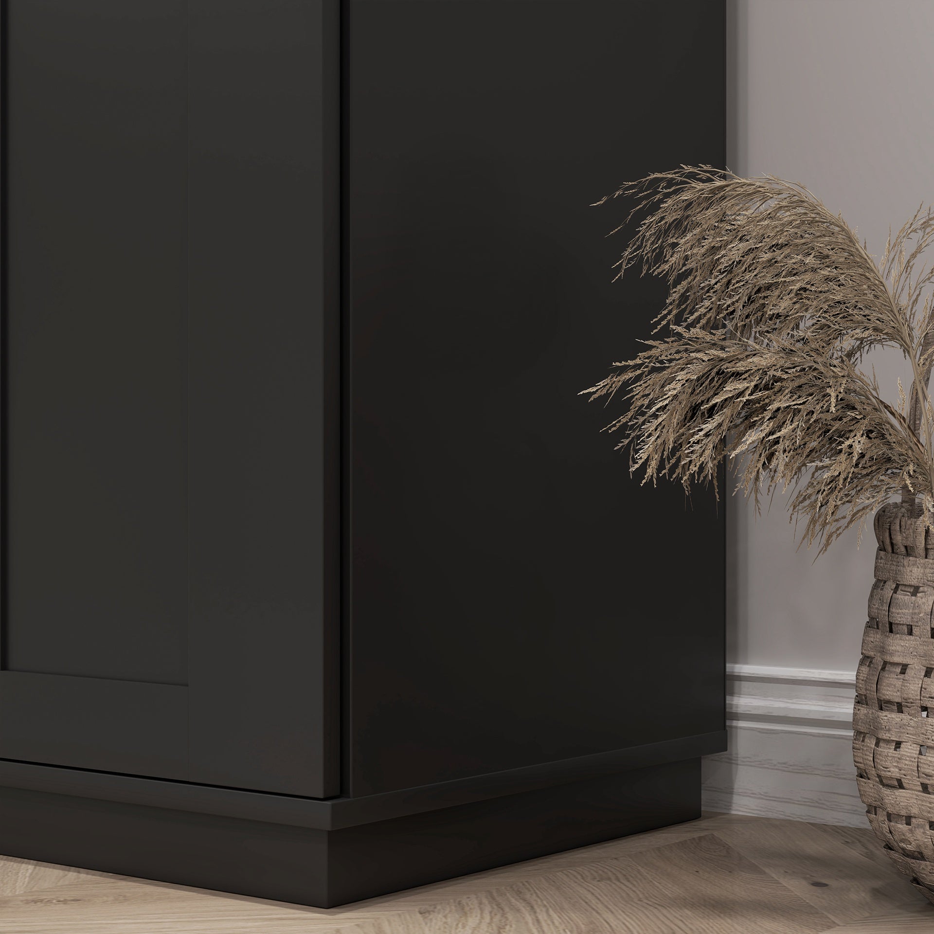 HOMCOM Modern Kitchen Pantry Freestanding Cabinet Cupboard with Doors and Drawer, Adjustable Shelving, Black