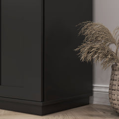 HOMCOM Modern Kitchen Pantry Freestanding Cabinet Cupboard with Doors and Drawer, Adjustable Shelving, Black