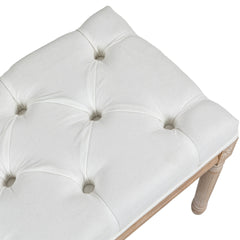 HOMCOM 46" Linen Upholstered Bedroom Bench, French End of Bed Bench with Thick Padded Cushion and Wooden Legs, Cream White