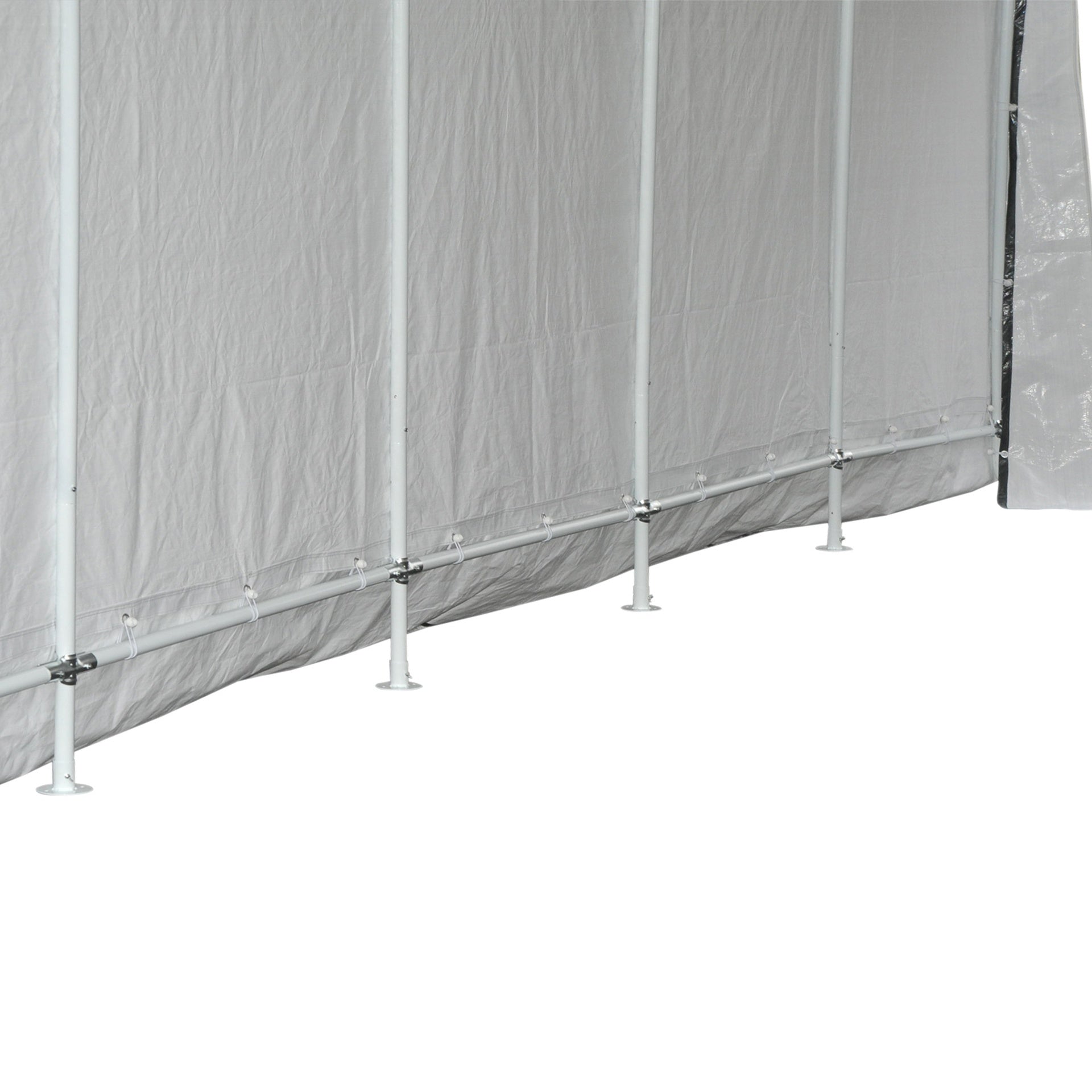 Outsunny 12' x 20' Carport Portable Garage, Heavy Duty Storage Tent, Patio Storage Shelter w/ Anti-UV PE Cover and Double Zipper Doors, for Motorcycle Bike Garden Tools, Gray