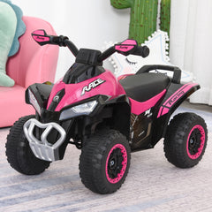 Aosom NO Power Kids Ride On Push Car, Ride Racer, Foot-to-floor Sliding Car, Walking ATV Toy with Music, Lights, for 1.5-3 Years Old, Pink