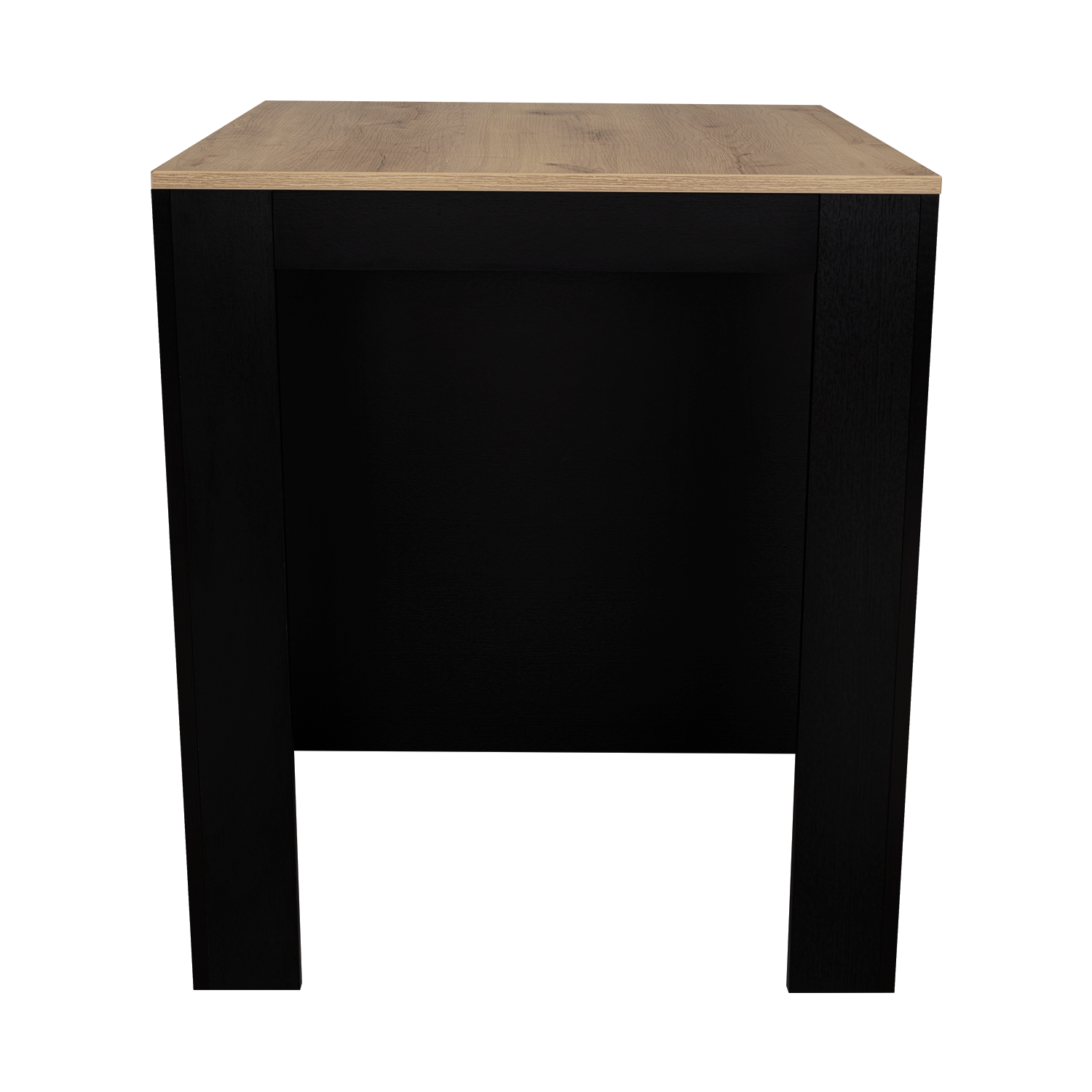 Tanna Kitchen Counter Dining Table ,Two Legs, Three Side Shelves -Black / Pine