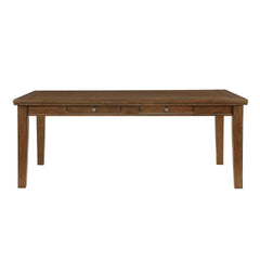 Cherry Finish Traditional Style 7pc Dining Set Drawers Table and 6x Side Chairs Ladder Back Design Wooden Furniture
