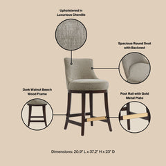 Counter Stool in Taupe