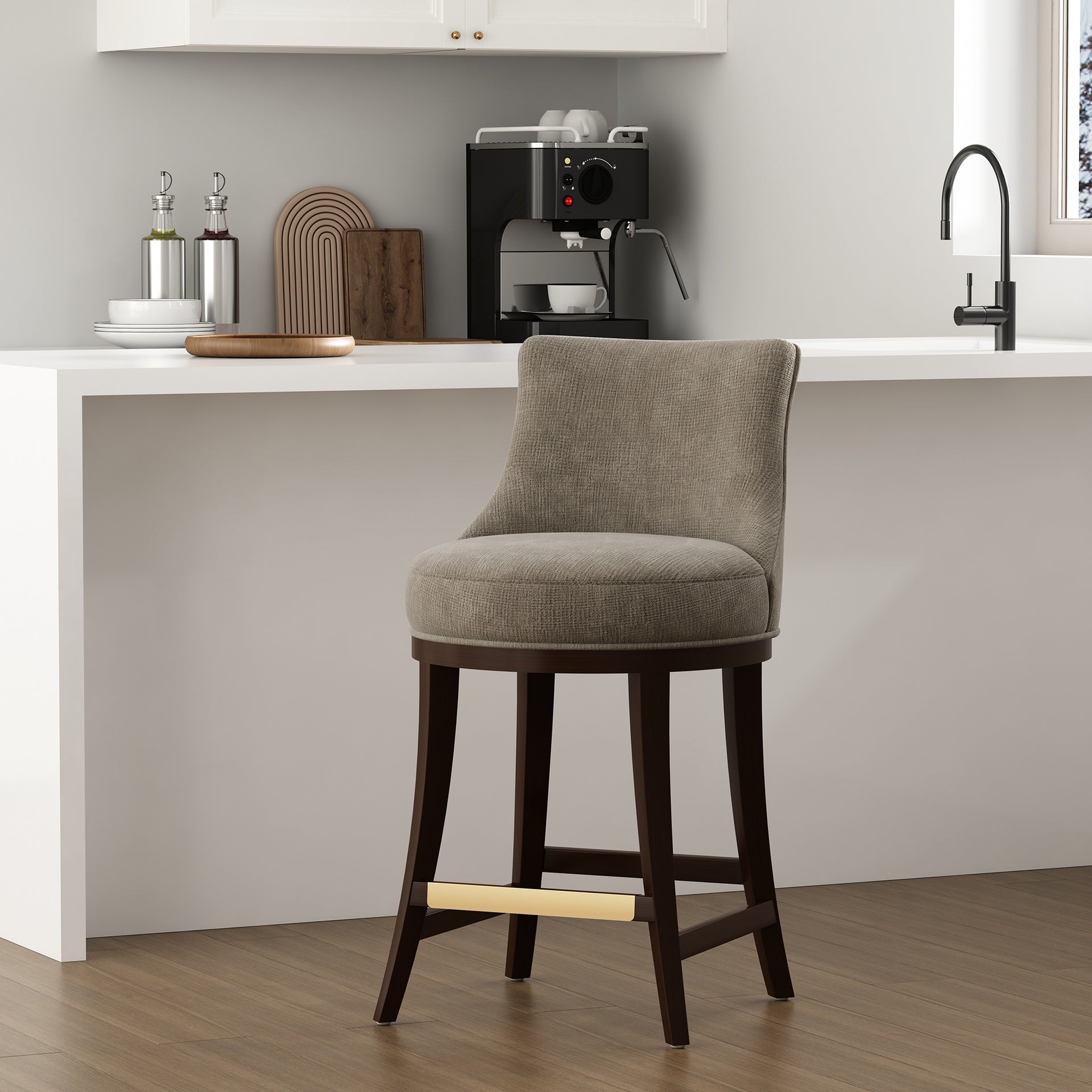 Counter Stool in Taupe