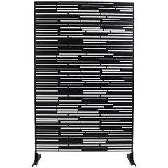 Outdoor & Indoor Privacy Screen Metal Privacy Screen 76" H×48" W, Freestanding Decorative Privacy Screen for Deck Balcony Patio, Privacy Fence Panels for Outside Lawn Garden PS108 BLACK