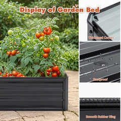 4x3x1ft Metal Raised Garden Bed,Deep Root Outdoor Galvanized Planter Box,Patio Kit Planting Beds for Vegetables Flowers Herb,Black